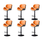 Arched Blackish Green Leather Swivel Adjustable Bar Stool