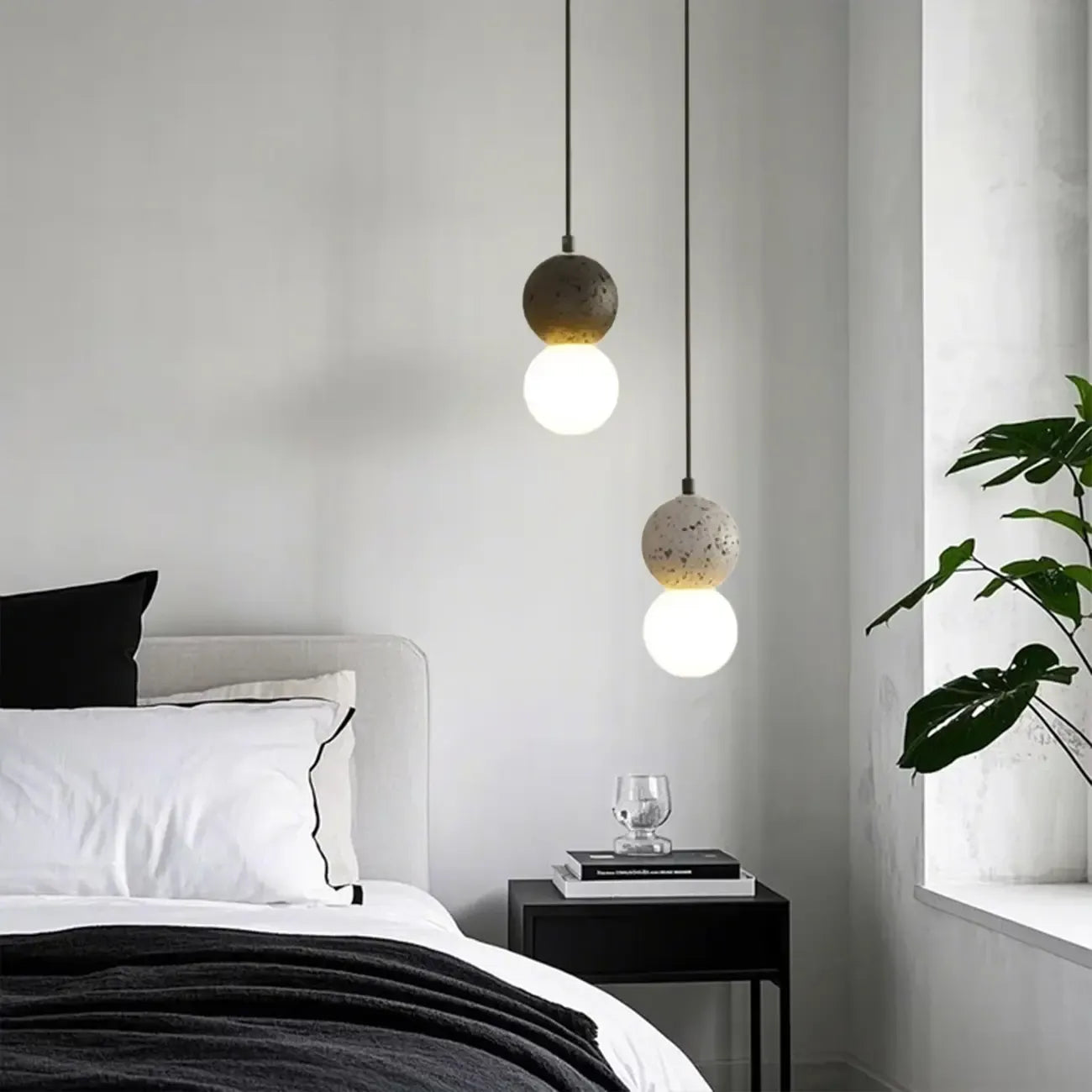 Contemporary Home Decor Beaded Milky Glass Pendant Light