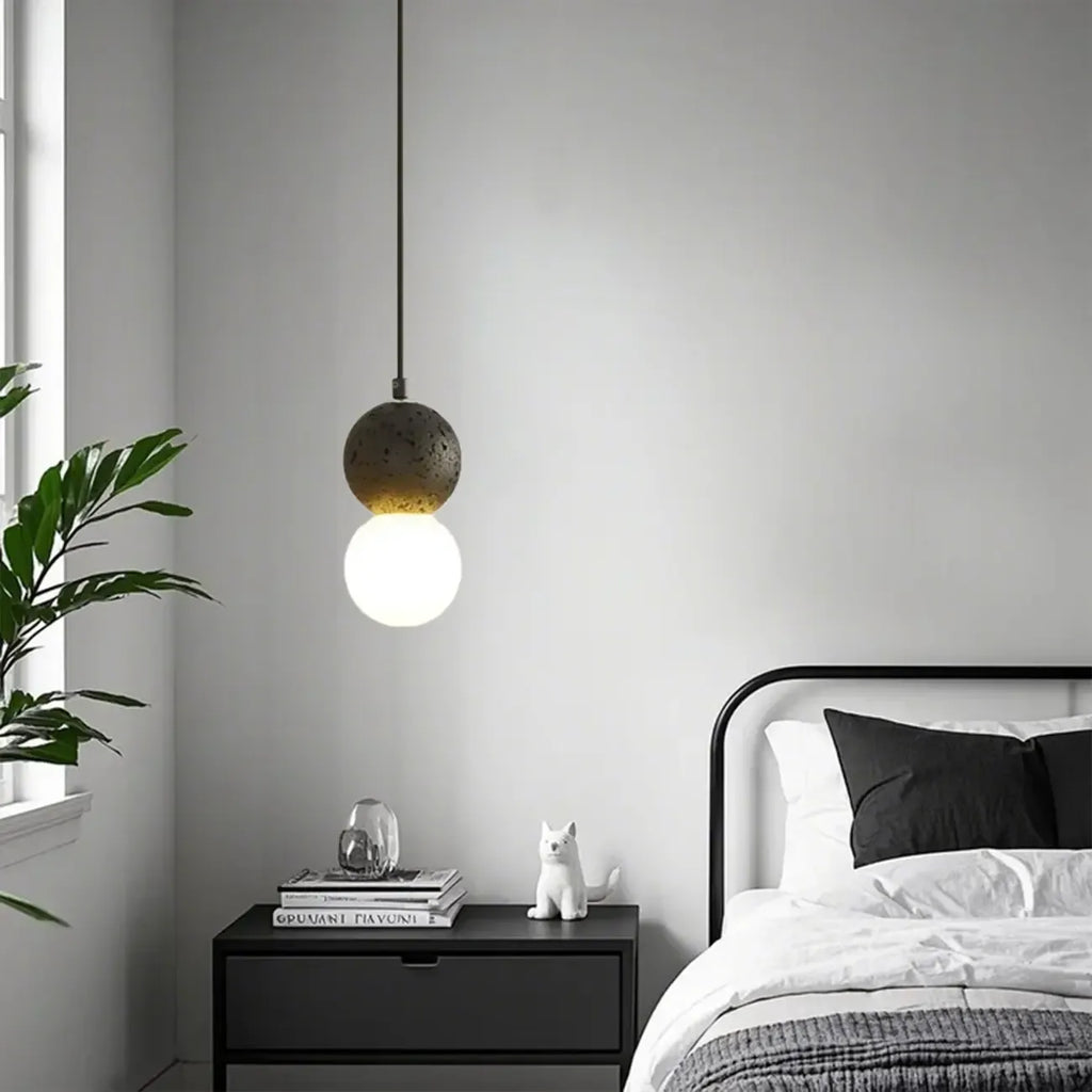 Contemporary Home Decor Beaded Milky Glass Pendant Light