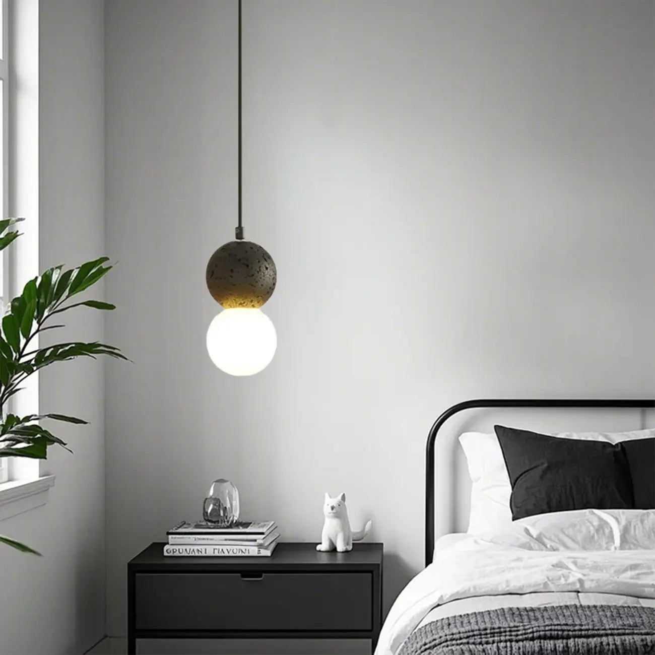 Contemporary Home Decor Beaded Milky Glass Pendant Light