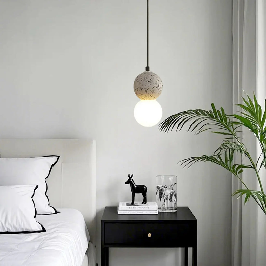 Contemporary Home Decor Beaded Milky Glass Pendant Light