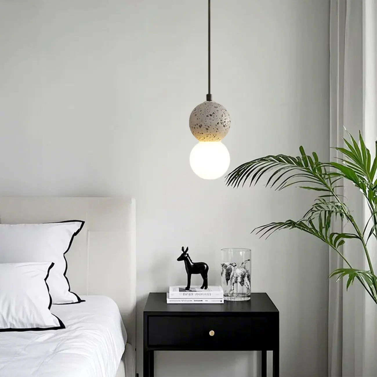 Contemporary Home Decor Beaded Milky Glass Pendant Light