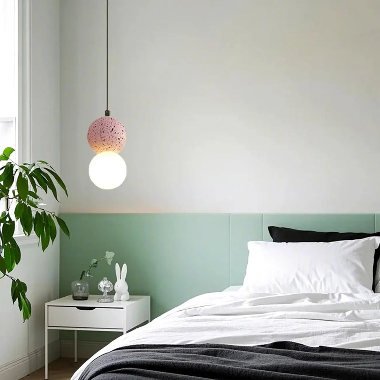 Contemporary Home Decor Beaded Milky Glass Pendant Light