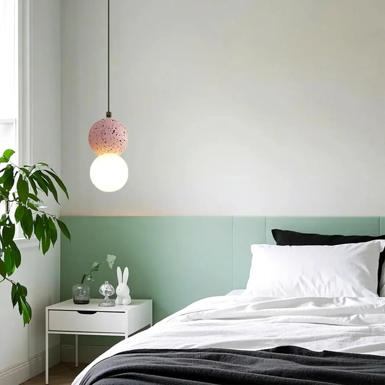 Contemporary Home Decor Beaded Milky Glass Pendant Light