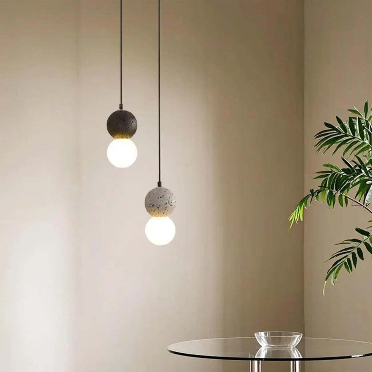 Contemporary Home Decor Beaded Milky Glass Pendant Light