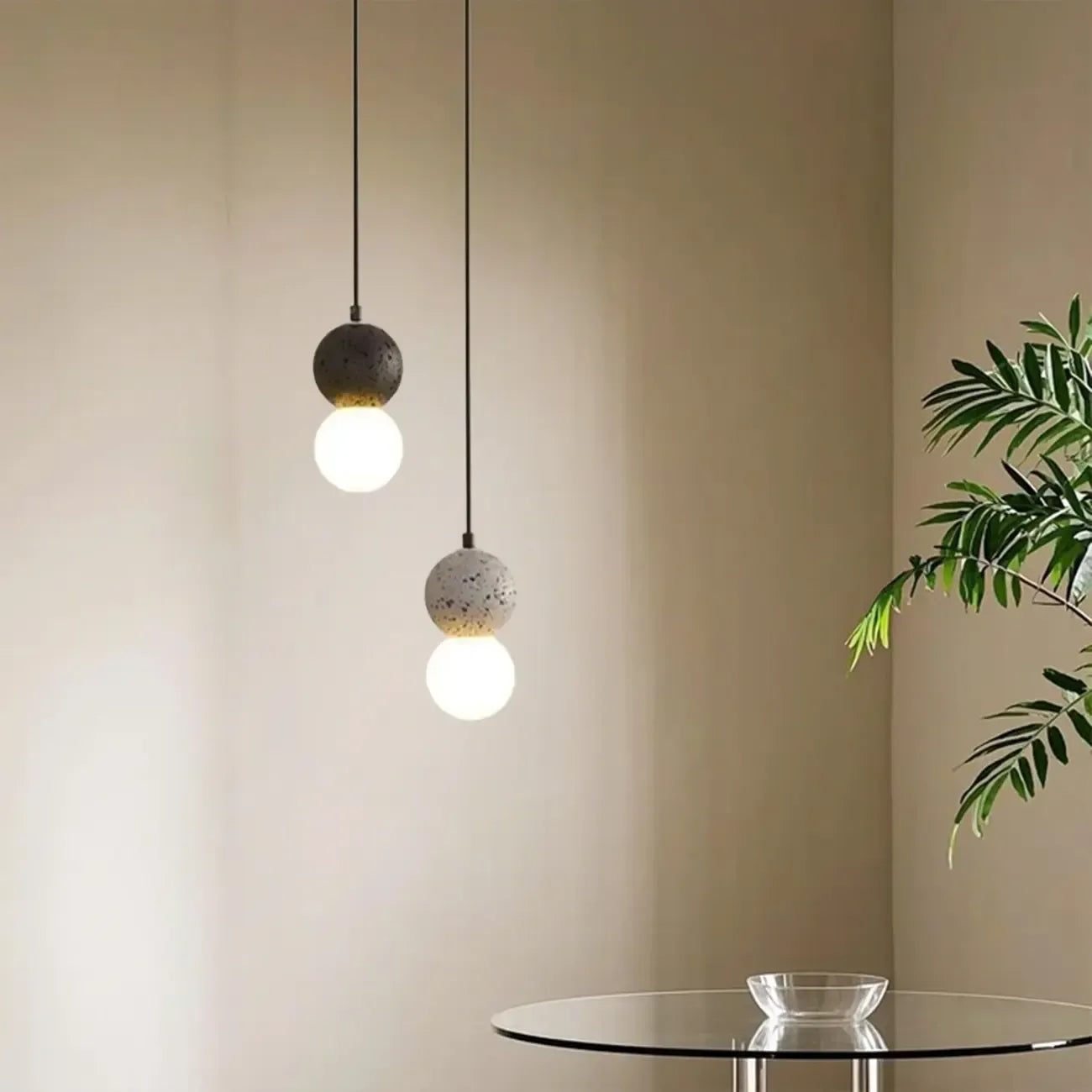 Contemporary Home Decor Beaded Milky Glass Pendant Light