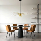 Contemporary Linear Wavey Lotus Leaf Hat Design Pendant Lamp