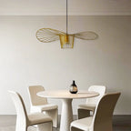 Contemporary Linear Wavey Lotus Leaf Hat Design Pendant Lamp
