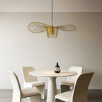 Contemporary Linear Wavey Lotus Leaf Hat Design Pendant Lamp