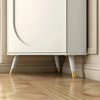 Chic White Wood Corner Cabinet with Open Shelves