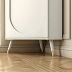 Chic White Wood Corner Cabinet with Open Shelves