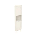 Chic White Wood Corner Cabinet with Open Shelves