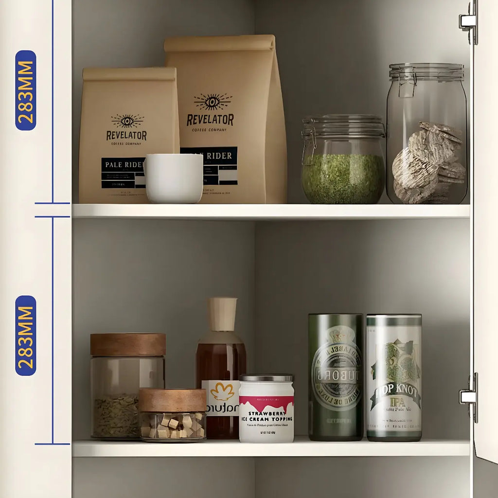 Chic White Wood Corner Cabinet with Open Shelves