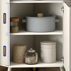 Chic White Wood Corner Cabinet with Open Shelves