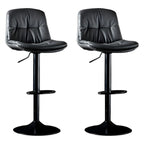 Adjustable Leather Low Back Swivel Bar Stool