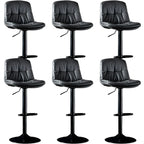 Adjustable Leather Low Back Swivel Bar Stool