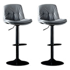 Adjustable Leather Low Back Swivel Bar Stool