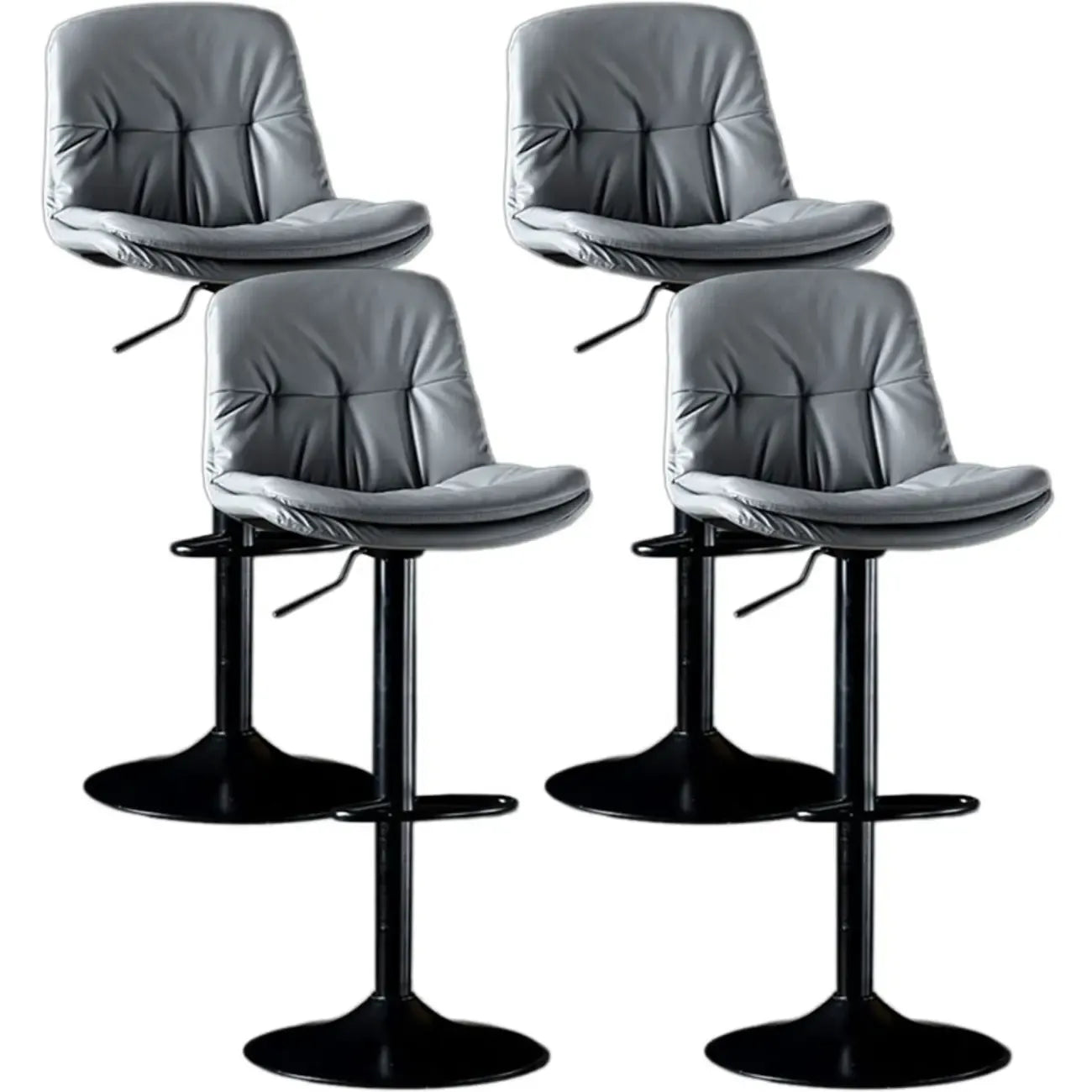Adjustable Leather Low Back Swivel Bar Stool
