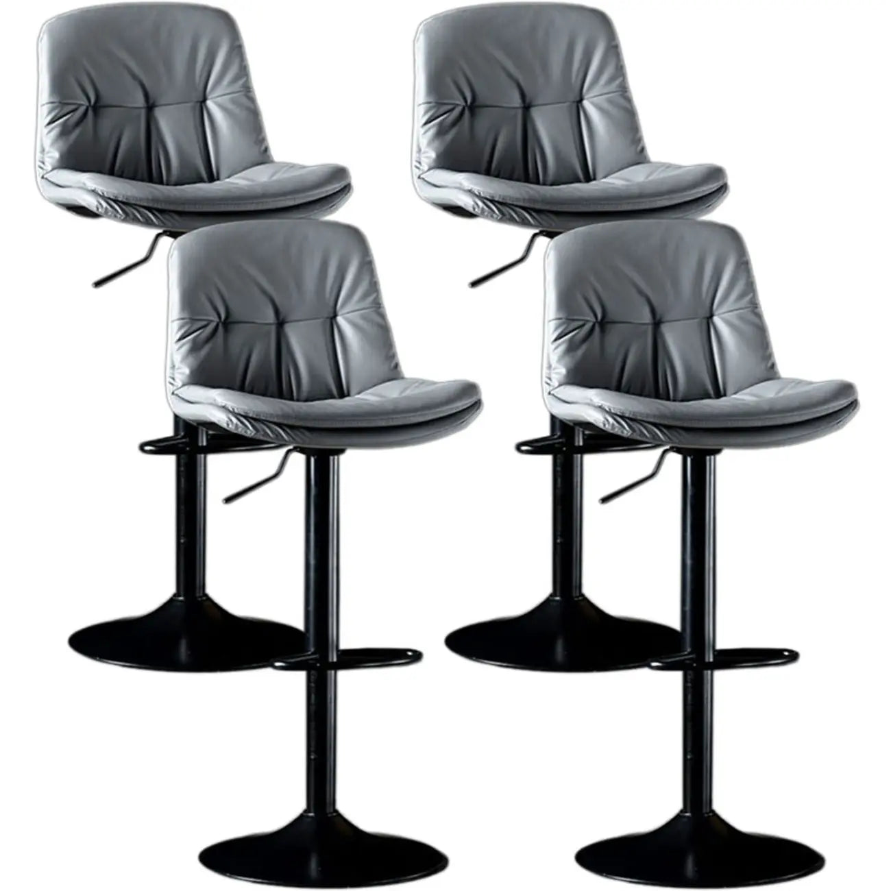 Adjustable Leather Low Back Swivel Bar Stool