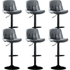 Adjustable Leather Low Back Swivel Bar Stool