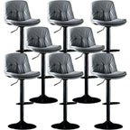 Adjustable Leather Low Back Swivel Bar Stool