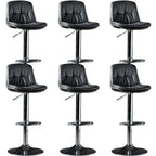 Adjustable Leather Low Back Swivel Bar Stool