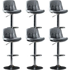 Adjustable Leather Low Back Swivel Bar Stool
