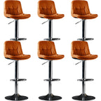 Adjustable Leather Low Back Swivel Bar Stool