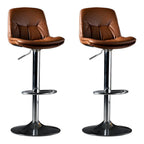 Adjustable Leather Low Back Swivel Bar Stool