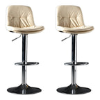 Adjustable Leather Low Back Swivel Bar Stool