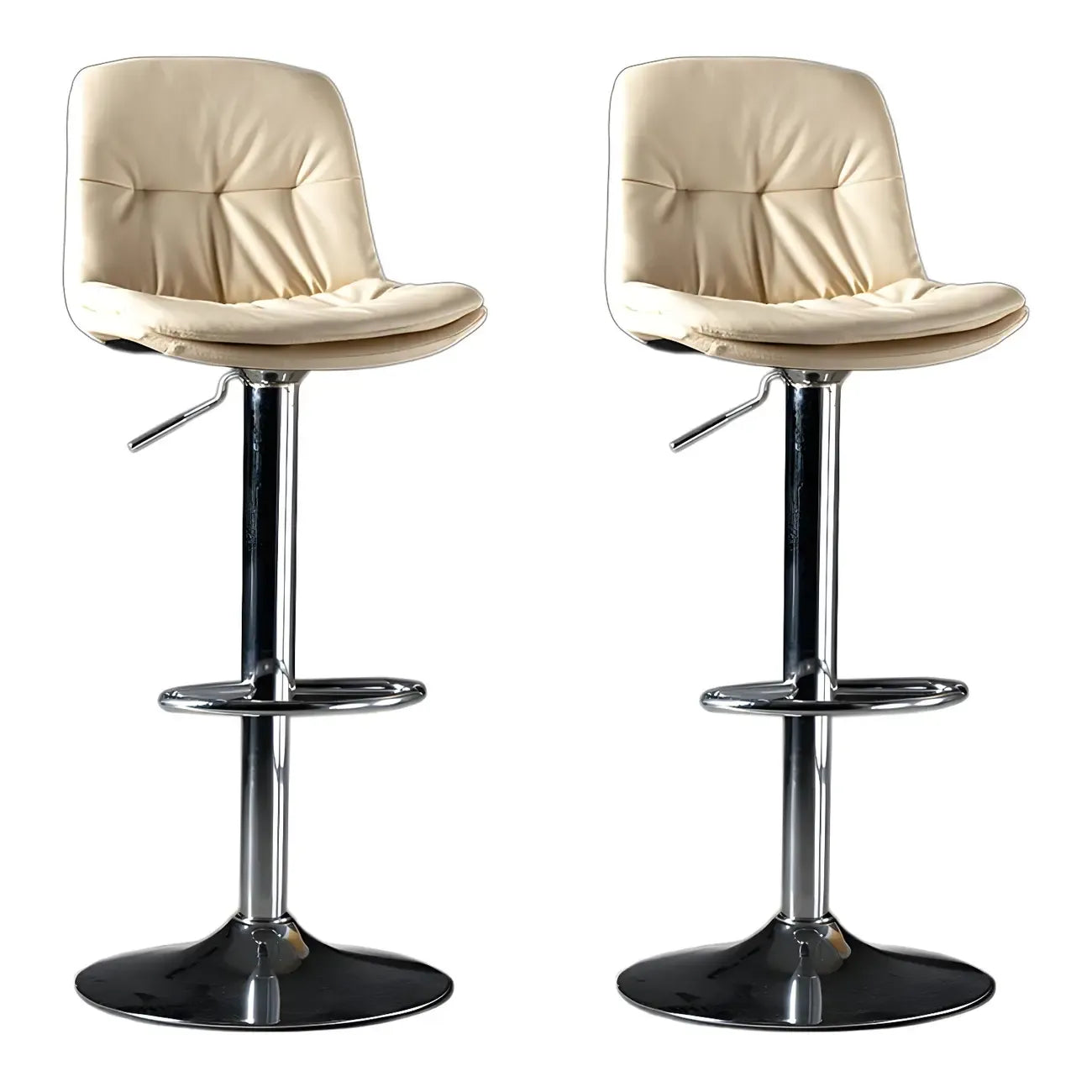 Adjustable Leather Low Back Swivel Bar Stool