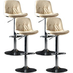 Adjustable Leather Low Back Swivel Bar Stool