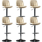 Adjustable Leather Low Back Swivel Bar Stool
