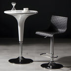 Modern Square Seat Plastic Rattan Adjustable Swivel Bar Stools