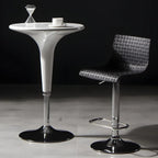 Modern Square Seat Plastic Rattan Adjustable Swivel Bar Stools