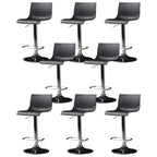 Modern Square Seat Plastic Rattan Adjustable Swivel Bar Stools