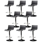 Modern Square Seat Plastic Rattan Adjustable Swivel Bar Stools