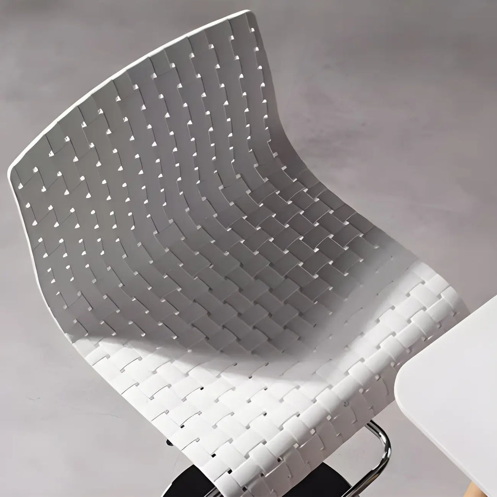 Modern Square Seat Plastic Rattan Adjustable Swivel Bar Stools