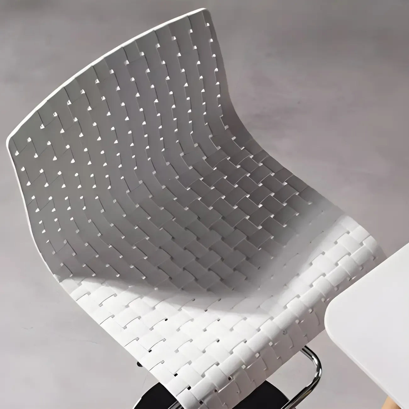 Modern Square Seat Plastic Rattan Adjustable Swivel Bar Stools