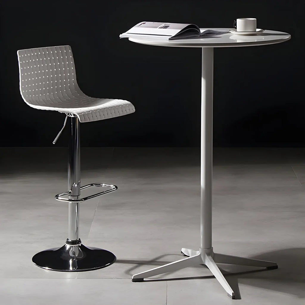 Modern Square Seat Plastic Rattan Adjustable Swivel Bar Stools