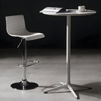 Modern Square Seat Plastic Rattan Adjustable Swivel Bar Stools