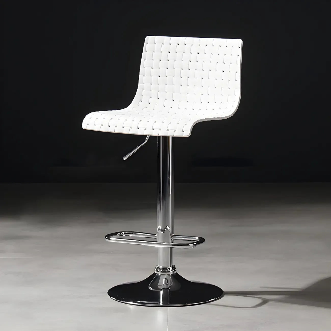 Modern Square Seat Plastic Rattan Adjustable Swivel Bar Stools