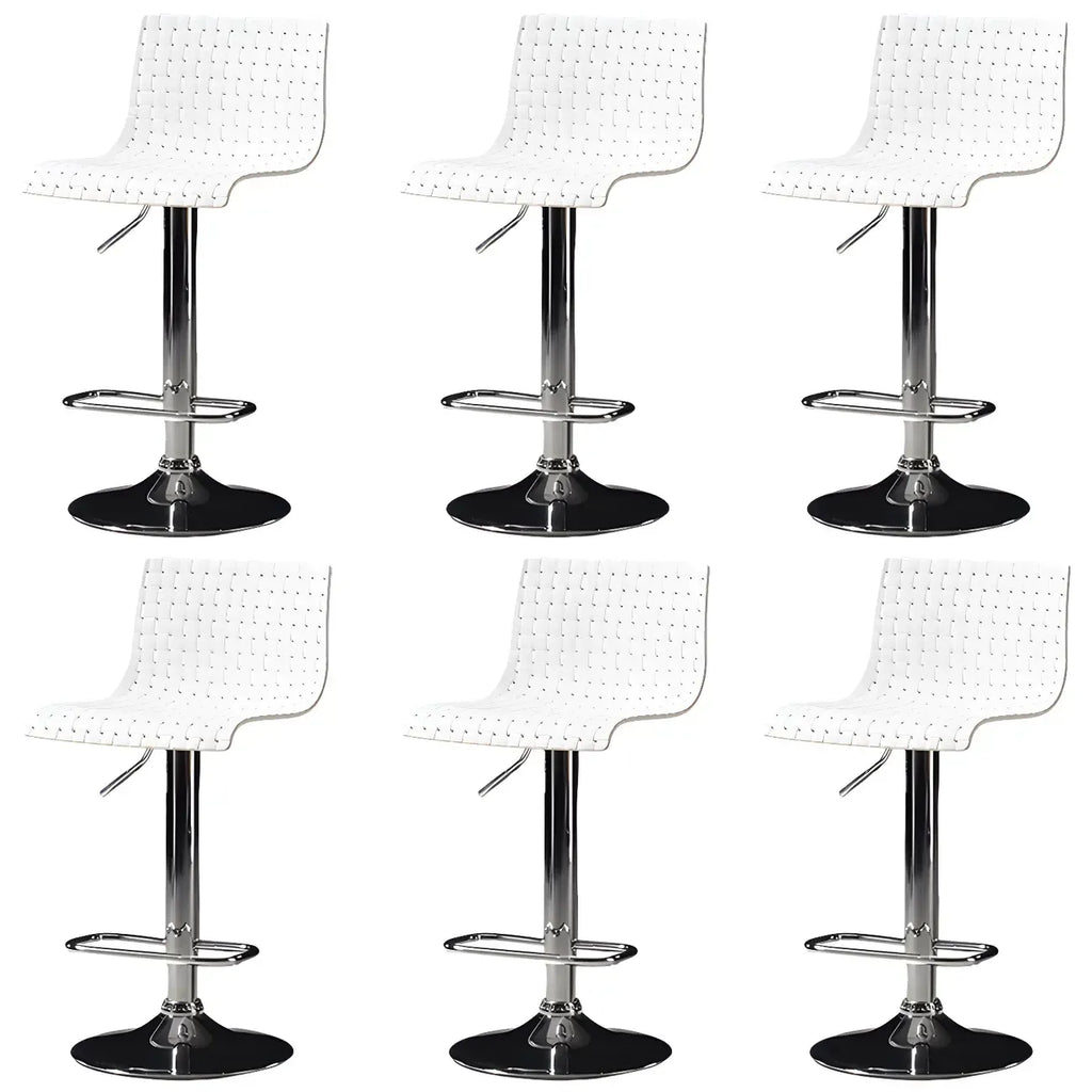 Modern Square Seat Plastic Rattan Adjustable Swivel Bar Stools