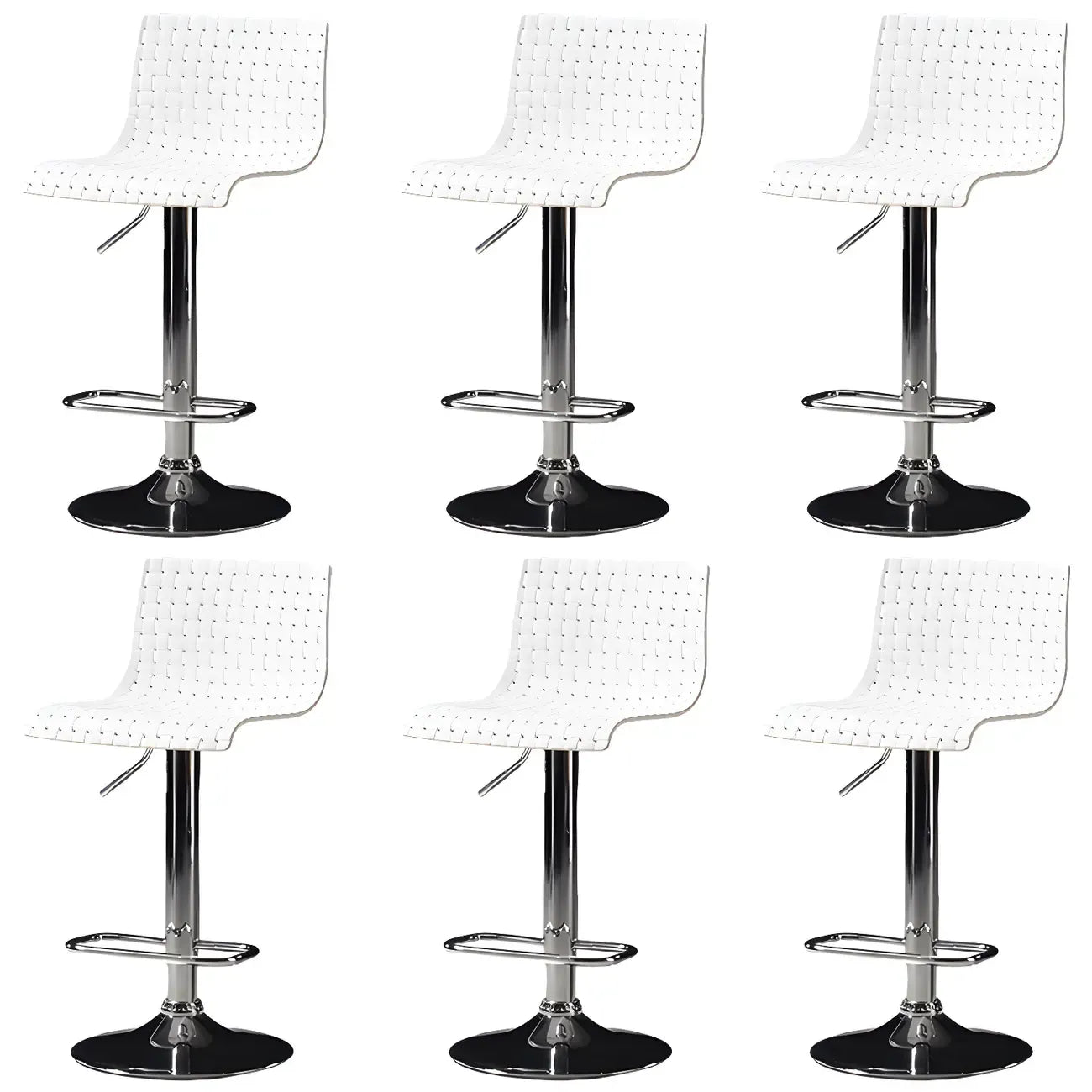 Modern Square Seat Plastic Rattan Adjustable Swivel Bar Stools