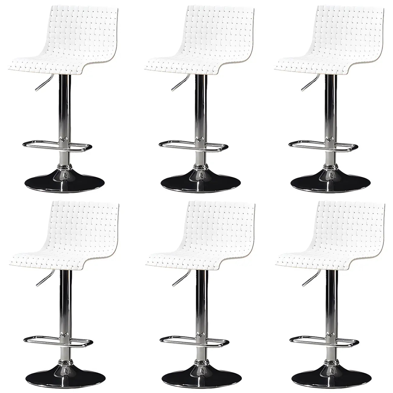 Modern Square Seat Plastic Rattan Adjustable Swivel Bar Stools