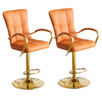 Glam Leather Adjustable Bar Stools with High Back