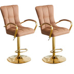 Glam Leather Adjustable Bar Stools with High Back
