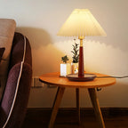 Elegant Metal Round Base Cone Fabric Shade Table Lamp