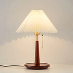 Elegant Metal Round Base Cone Fabric Shade Table Lamp