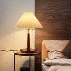 Elegant Metal Round Base Cone Fabric Shade Table Lamp